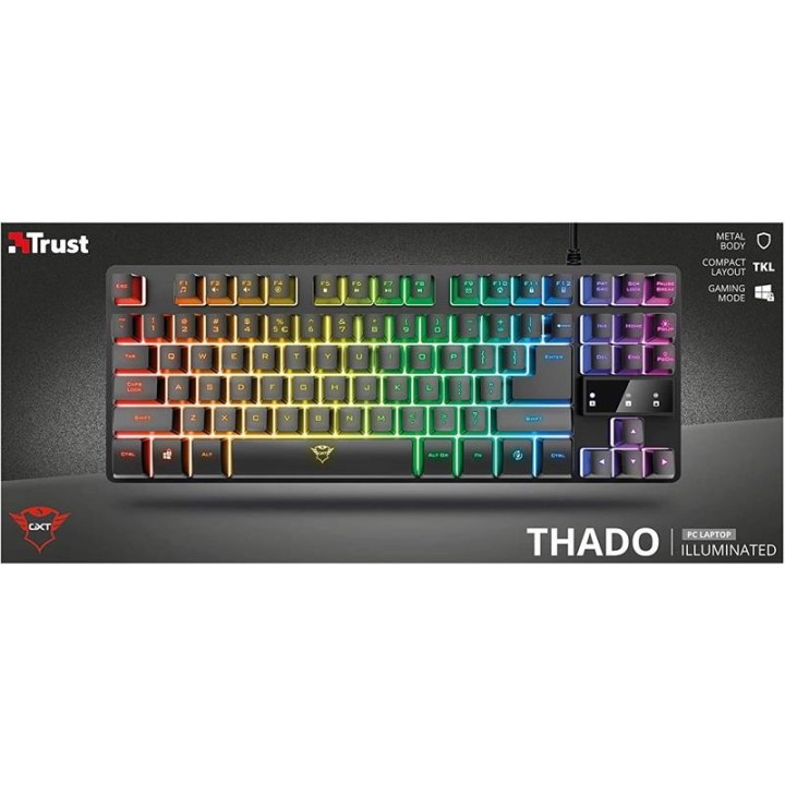 TECLADO TRUST GAMING GXT 833 METALICO USB RGB