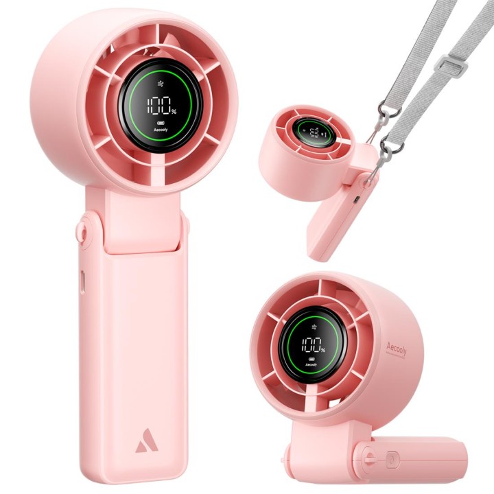 Aecooly PB02-A Ventilador de Mano Plegable Rosa