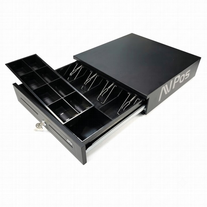 CAJON PORTAMONEDAS AVPOS U285 41CM ACERO ALTA RESISTENCIA BANDEJA EXTRAIBLE