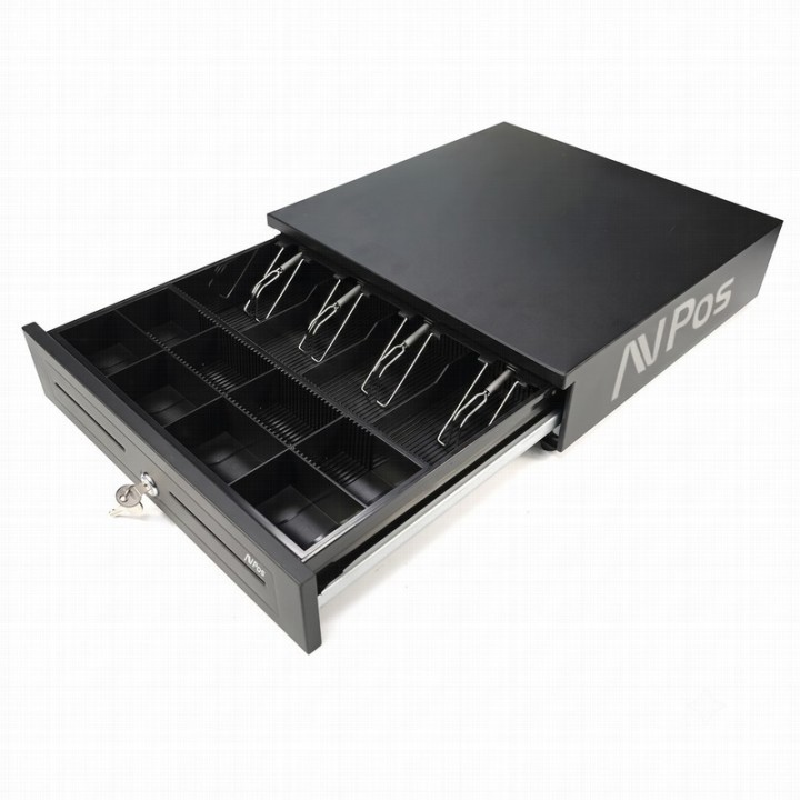 CAJON PORTAMONEDAS AVPOS U285 41CM ACERO ALTA RESISTENCIA BANDEJA EXTRAIBLE