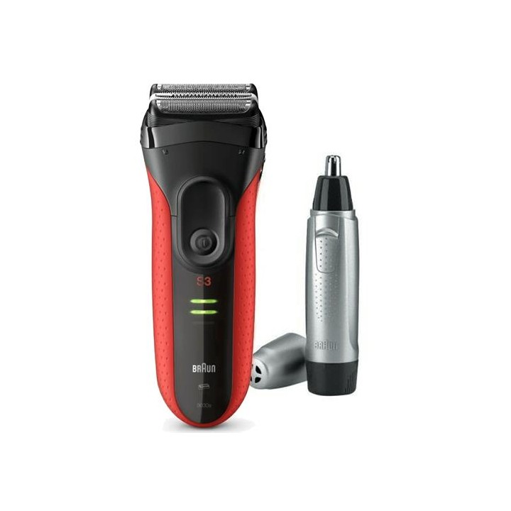 Braun Afeitadora Series 3 3030VS Negra/Rojo + Naricero