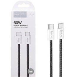 Cable USB-C a USB-C 1 Metros 60W Hoco X104 Trenzado Reforzado Negro