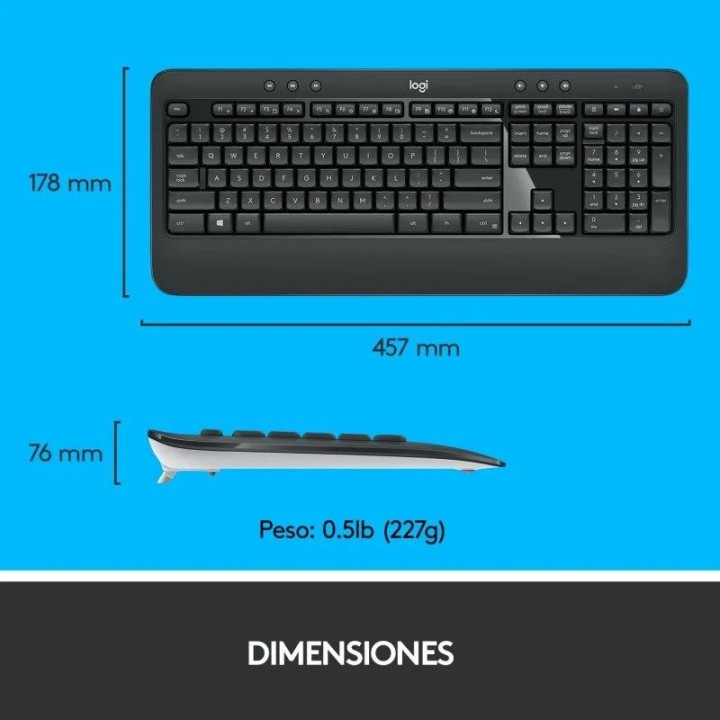 TECLADO + RATON LOGITECH MK540 WIRELESS BLACK
