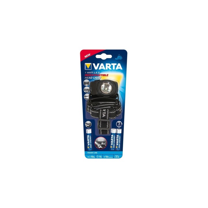 VARTA LINTERNA LED FRONTAL 1W INDESTRUCTIBLE 3xAAA
