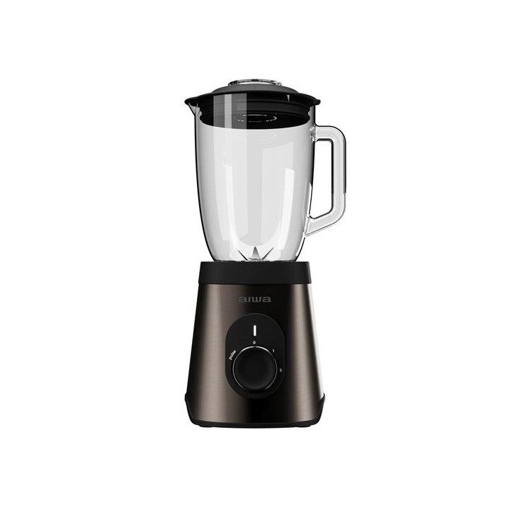 Aiwa ATB-1500 Batidora de Vaso 1.500W Jarra de Vidrio y Cuchillas Santoku