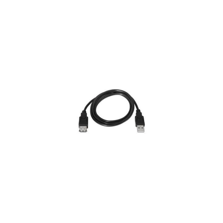 CABLE USB 2.0-A M A USB 2.0-A H 1MT NANOCABLE 10.01.0202-BK