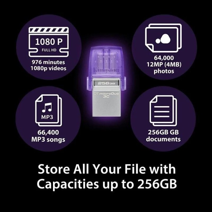 PEN DRIVE 128GB KINGSTON USB-A/USB-C 3.2 PURPLE