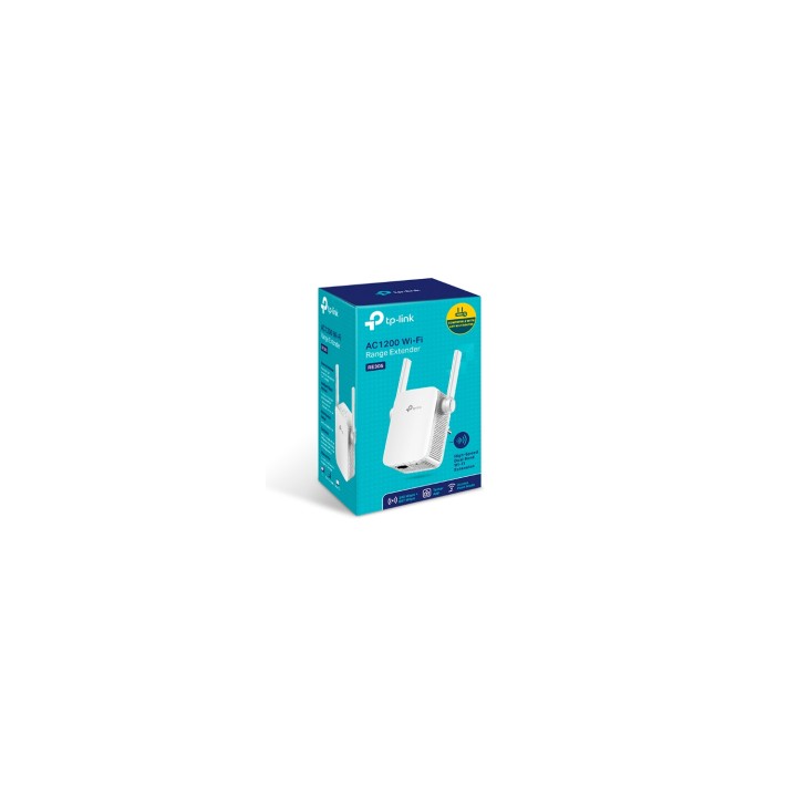 REPETIDOR TP-LINK RE305 DUALBAND AC1200 300MB EN 2,4GHZ Y 867MB EN 5GHZ 1P ETH 2 ANTENAS FIJAS