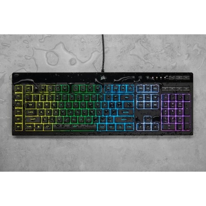 TECLADO GAMING CORSAIR K55 PRO USB ICUE RGB BLACK + REPOSAMUÑECA