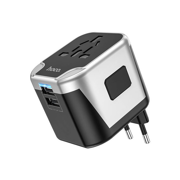 Hoco AC5 Adaptador 2.4 Amp y Conversor de Viaje 2-1