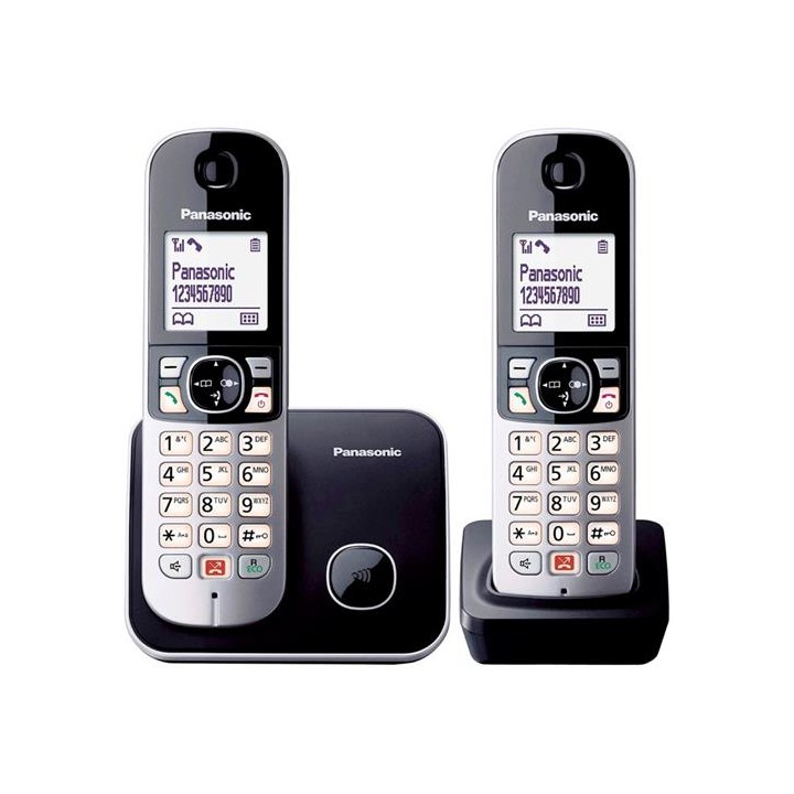 Panasonic KX-TG6852SPB Teléfono Inalámbrico DUO Anti Spam Plata