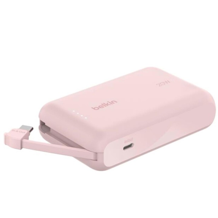 Powerbank Belkin 10.000 mAh Cable Integrado USB-C 20W Rosa (BPB021HQPK)