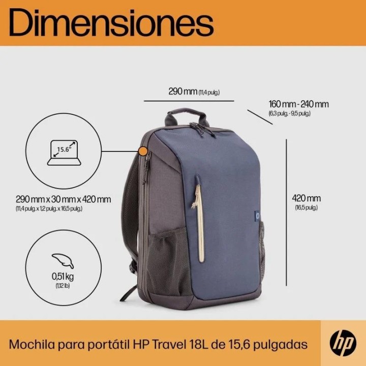 MOCHILA HP TRAVEL NOTEBOOK 15.6 BLUE