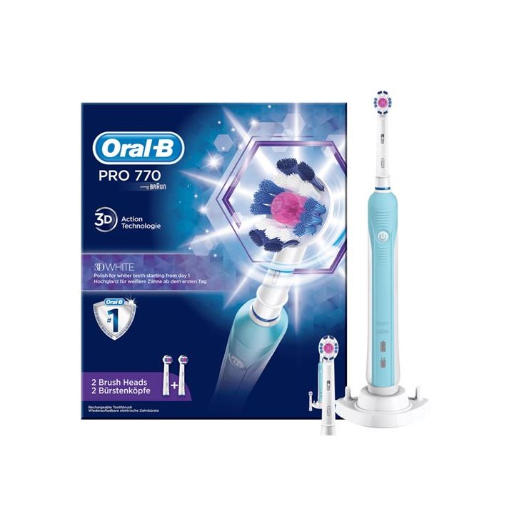 Braun Oral-B Cepillo Pro770 3D White + 2 Cabezales (D16.524.1U)