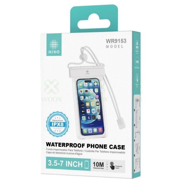 Funda Impermeable para Móvil 3.5" a 7´´ IPX8 Ikrea WR9153 Blanca