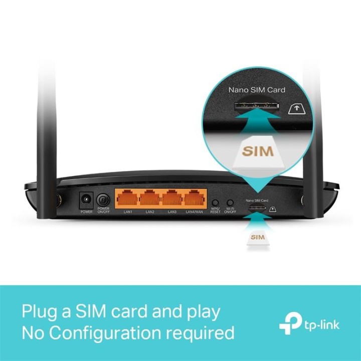 WIRELESS ROUTER TP-LINK ARCHER MR500 DUAL BAND AC1200 4G LTE