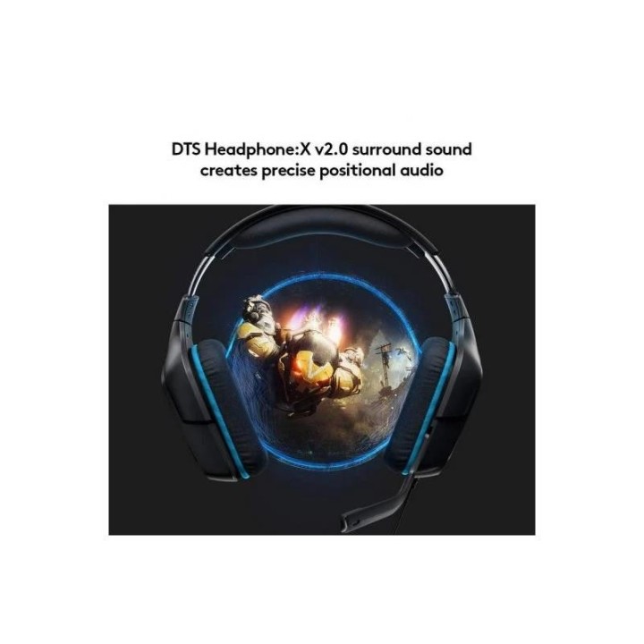 AURICULARES + MICROFONO LOGITECH GAMING G432 USB DTS 7.1 BLACK/BLUE