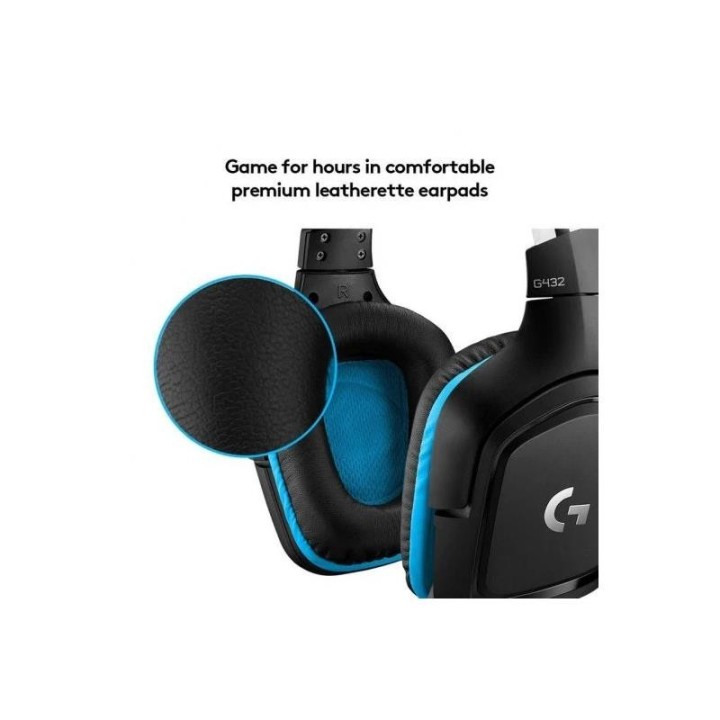 AURICULARES + MICROFONO LOGITECH GAMING G432 USB DTS 7.1 BLACK/BLUE