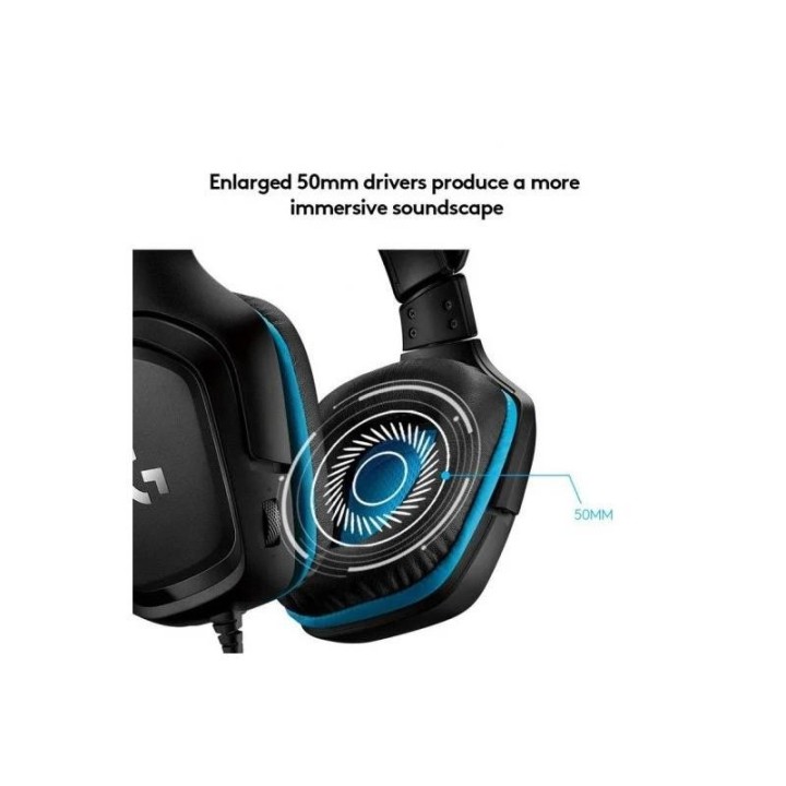 AURICULARES + MICROFONO LOGITECH GAMING G432 USB DTS 7.1 BLACK/BLUE