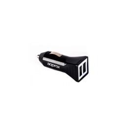CARGADOR COCHE USB APPROX 2.4A NEGRO appusbcar21B