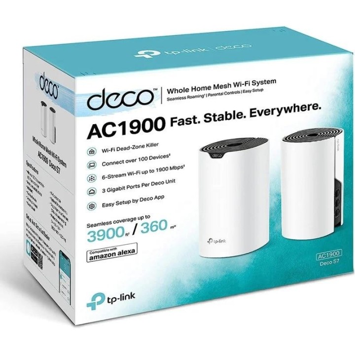 WIRELESS REPEATER TP-LINK WIFI AC1900 HOME MESH PACK 2 DECO S7