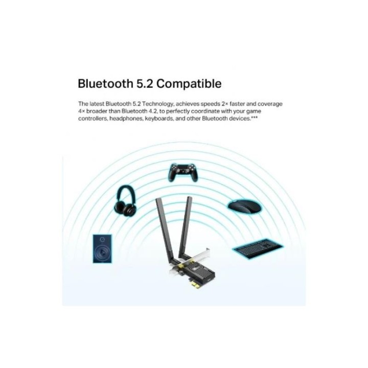 WIRELESS ADAPTADOR PCIE TP-LINK ARCHER TX20E DUAL BAND AX1800 WIFI6 BT 5.2