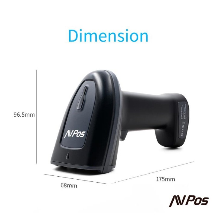 LECTOR AVPOS CODIGOS 1D + 2D +QR BT230 WIRELESS 2.4 + BLUETOOTH + USB