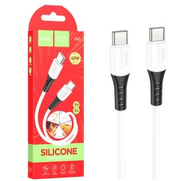 Cable USB-C a USB-C 1 metro 60w Hoco X82 Silicona White