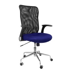 SILLA MINAYA RESPALDO MALLA NEGRO ASIENTO 3D AZUL 4031AZ