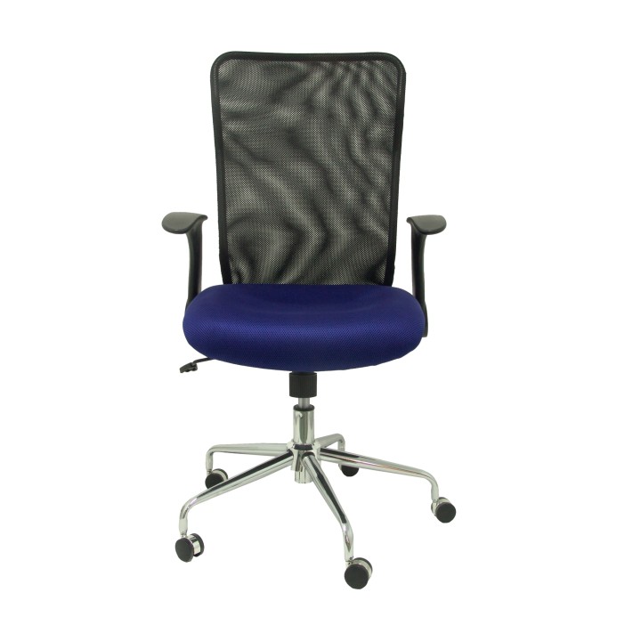 SILLA MINAYA RESPALDO MALLA NEGRO ASIENTO 3D AZUL 4031AZ