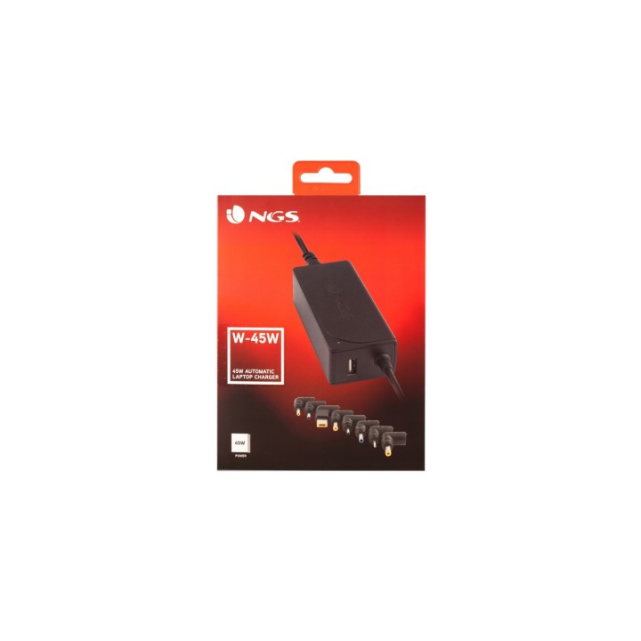 CARGADOR PORTATIL NGS UNIVERSAL PORT/TFT 45W AUTOMATICO W-45W