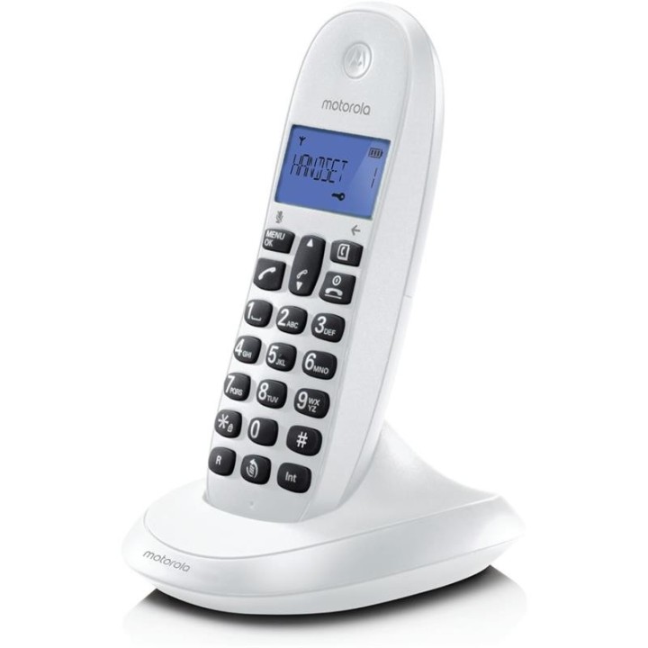 TELEFONO MOTOROLA C1001 CALL BLOCKING DECT WIRELESS WHITE