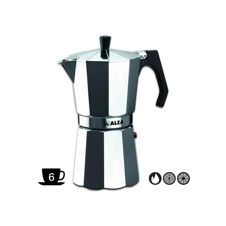 Alza BASIC Cafetera Aluminio 6 Tazas para Vitrocerámica y Gas