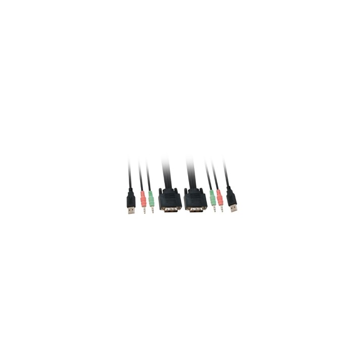 CABLE CONMUTADOR LEVEL ONE V/T/M DVII USB CON AUDIO CABLES INCLUIDOS KVM-0260