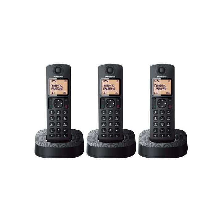 Panasonic KX-TGC313SPB Teléfono Inalámbrico Trío Negro