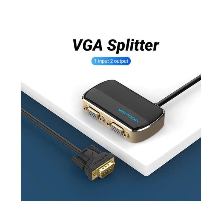DUPLICADOR VENTION VGA MACHO - 2X VGA HEMBRA ALIMENTACION EXTERNA BLACK