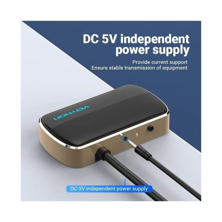 DUPLICADOR VENTION VGA MACHO - 2X VGA HEMBRA ALIMENTACION EXTERNA BLACK