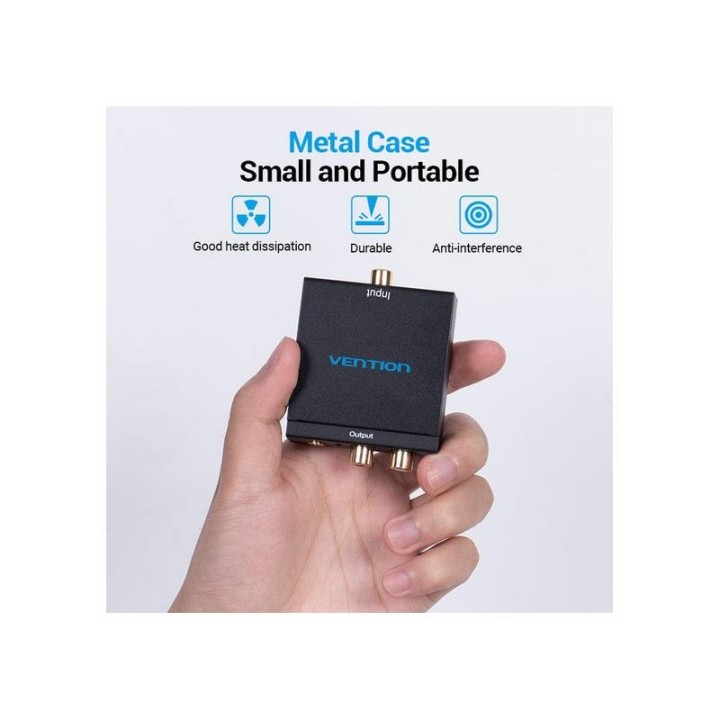 CONVERSOR AUDIO VENTION TOSLINK Y RCA A 2X RCA