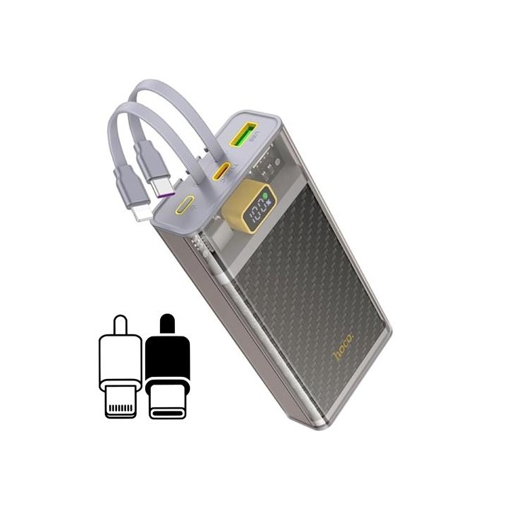 Hoco J104A Powerbank 20.000 mAH 22.5W con Cables USB-C y Lightning