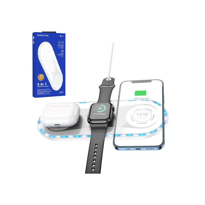 Cargador Inalámbrico 22.5W Borofone BQ14 Blanco 3-1