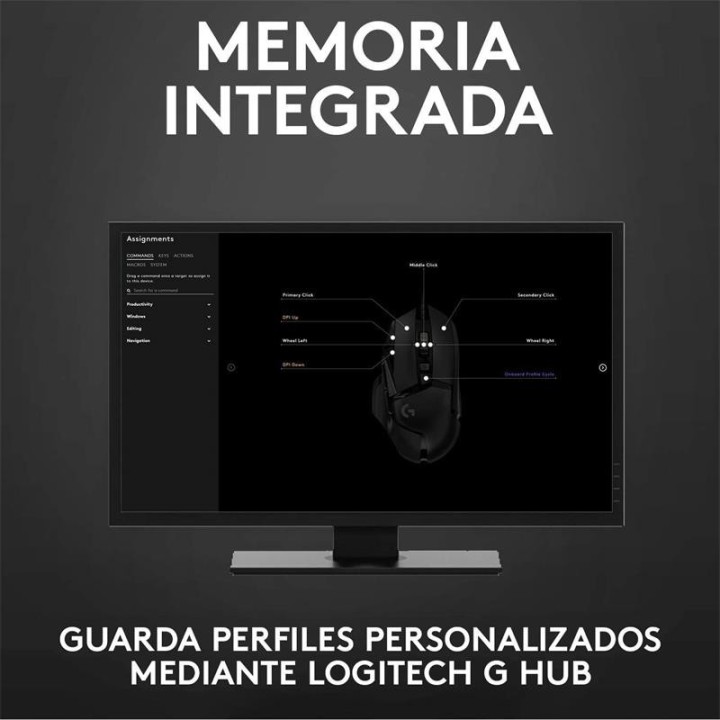 RATON LOGITECH G502 HERO OPTICO USB GAMING BLACK