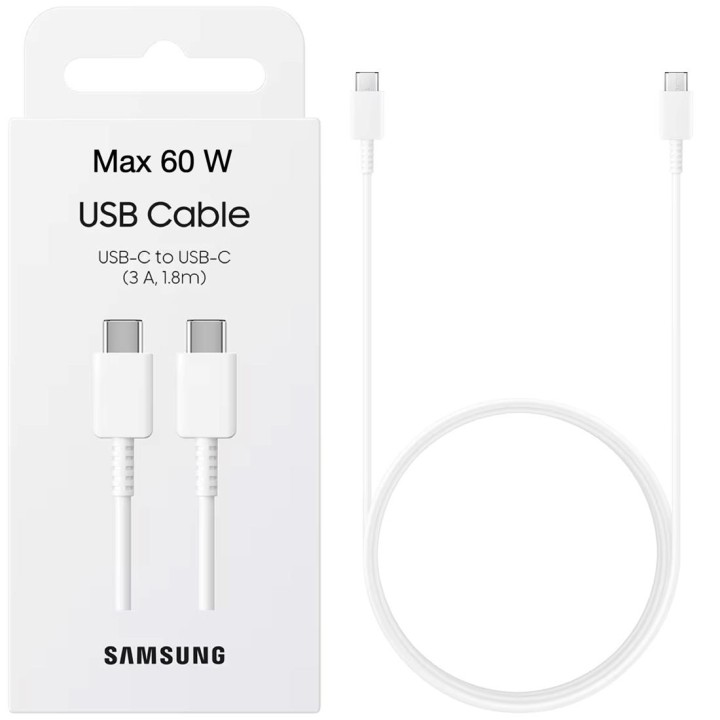 Samsung Cable USB-C a USB-C 3A 1.8 Metros Blanco (EP-DX310JWE)