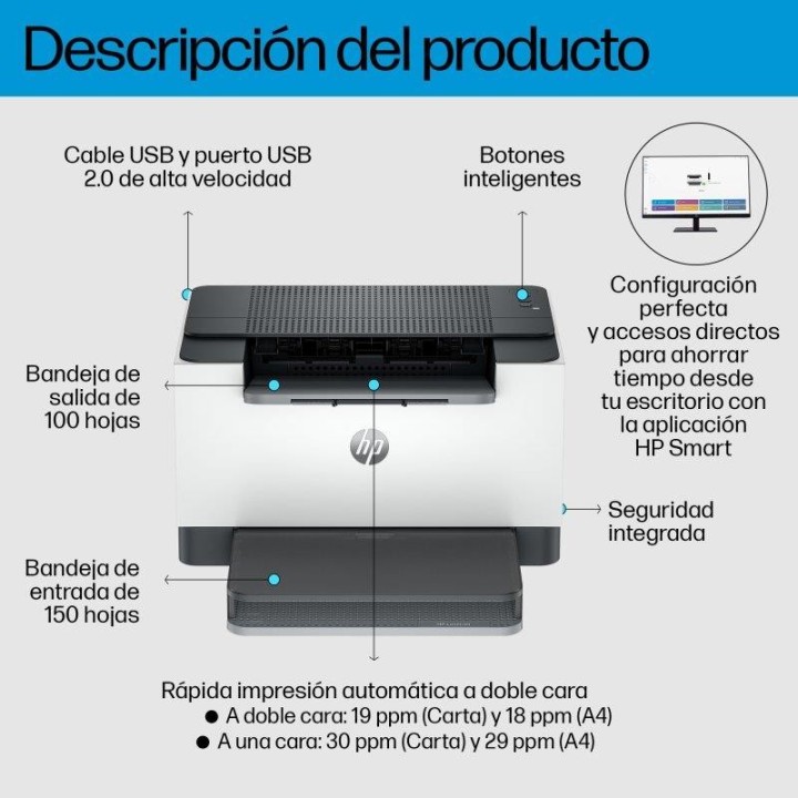 IMPRESORA HP LASER MONOCROMO LASERJET M209D