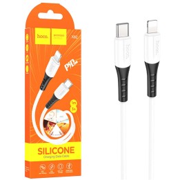 Cable USB-C a Lightning 1 metro 3Amp Hoco X82 Silicona Blanco
