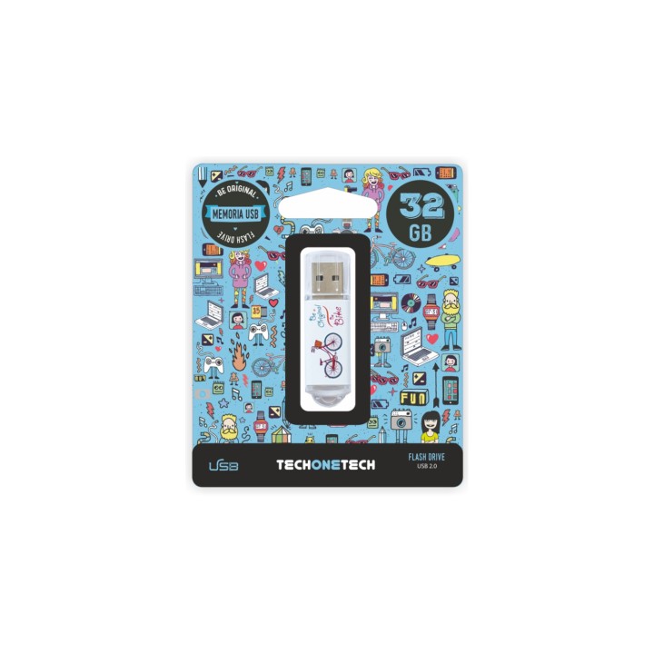 MEMORIA USB 2.0 TECH ONE TECH BE BIKE 32GB BICI TEC4005-32