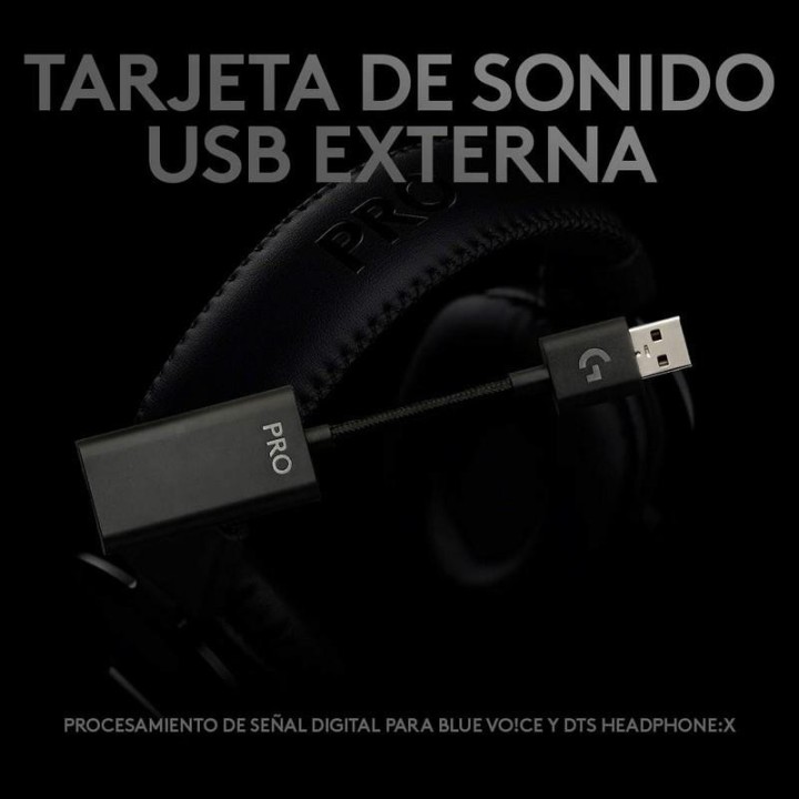 AURICULARES + MICROFONO LOGITECH G PRO X USB BLACK