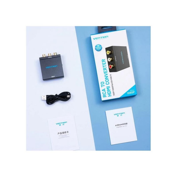 CONVERSOR VENTION HDMI/H - RCA/H MINIUSB/H BLACK