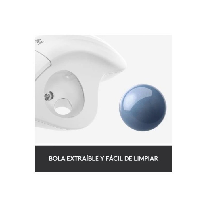 RATON LOGITECH ERGO M575 BLUETOOTH & WIRELESS WHITE
