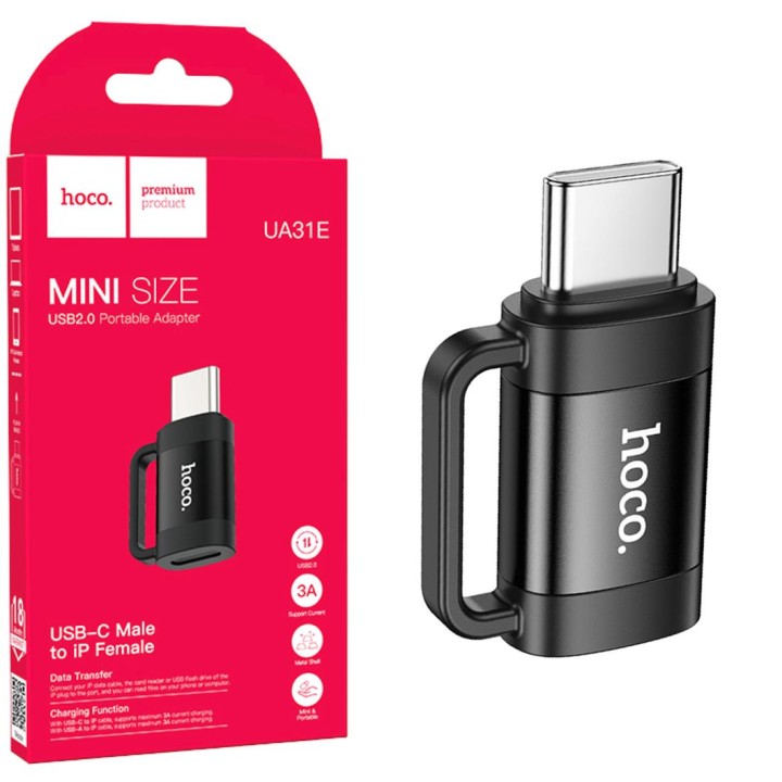 Adaptador USB-C a Lightning Hoco UA31E Negro