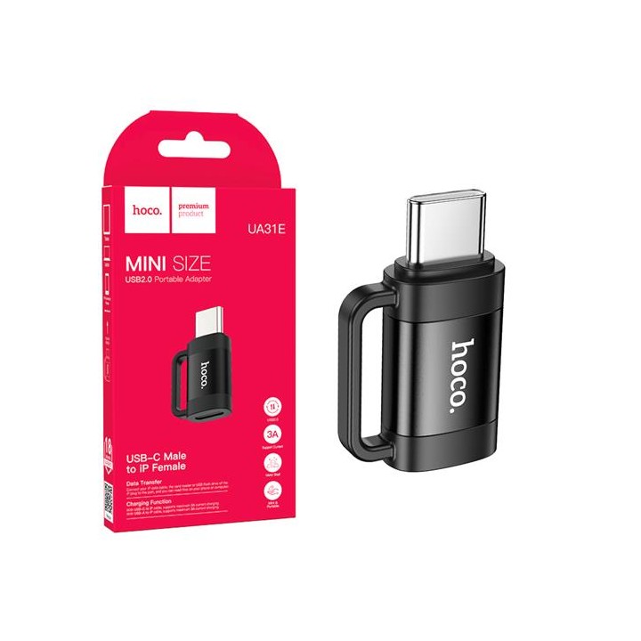 Adaptador USB-C a Lightning Hoco UA31E Negro